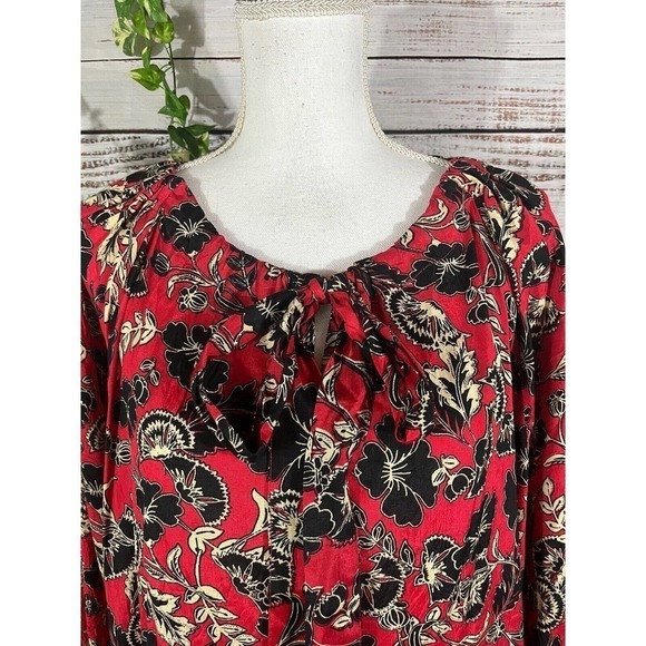 Masai Copenhagen Dress Small Medium Red Blue Floral Lagenlook Wedding Church - Picture 3 of 13